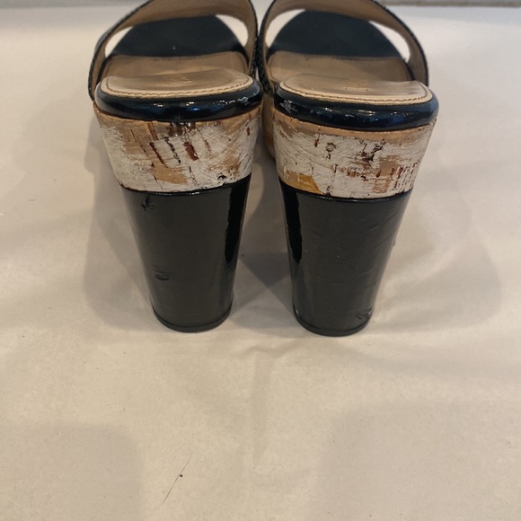 Prada Black Patent Platform Cork Heels Shoes Size 36 - Picture 6 of 10